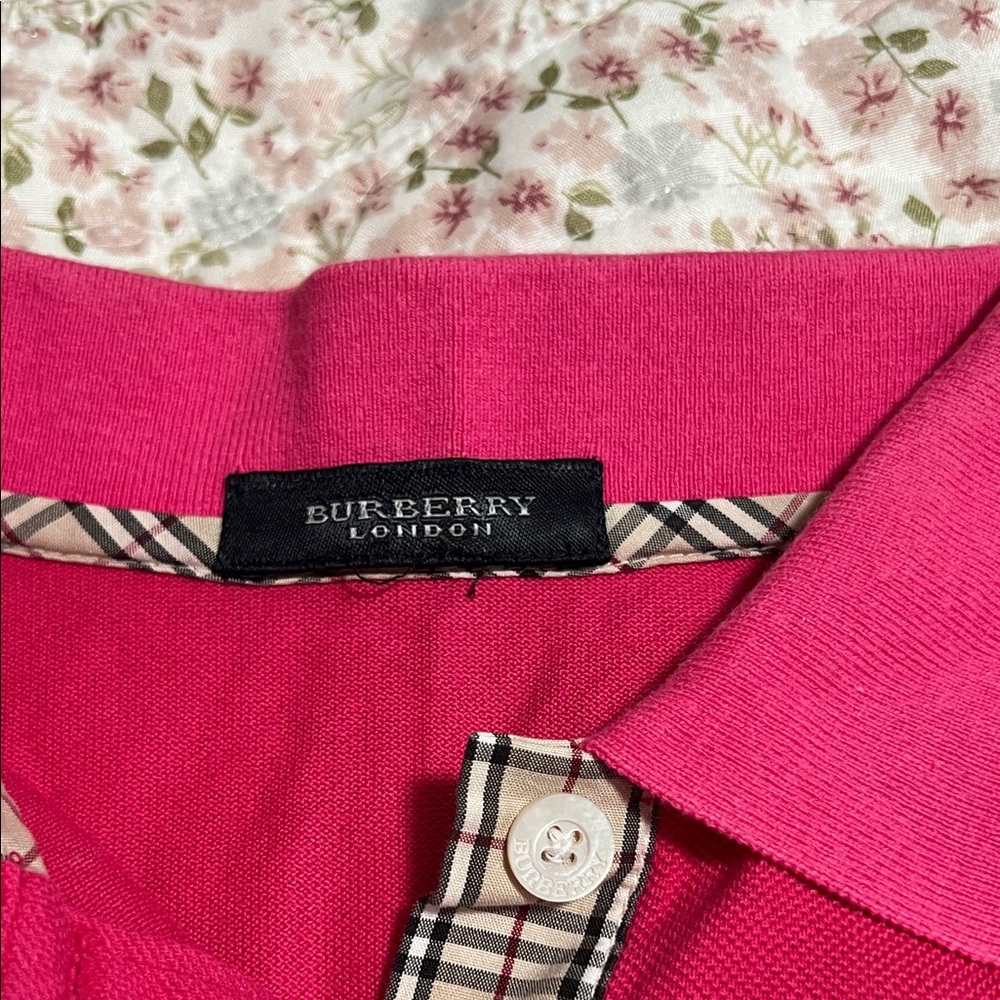 Burberry Bright Pink Polo with Logo - Picture 2 of 10